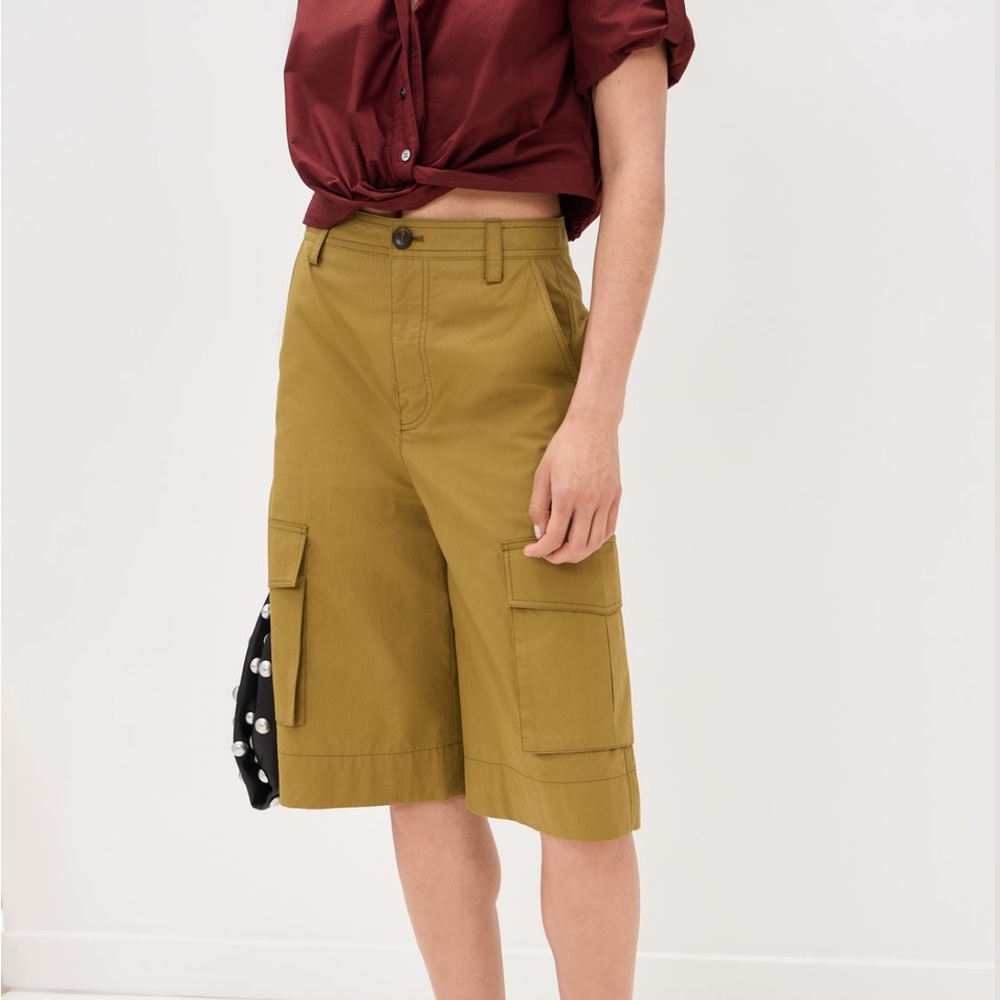 A.L.C. Toby Cargo Bermuda Shorts in Olive Green